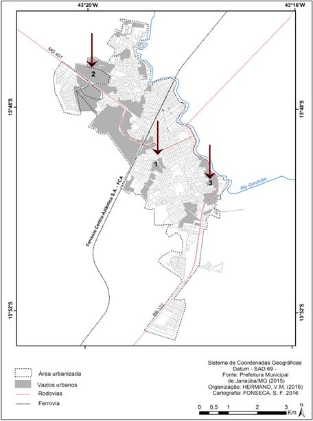 Representação dos vazios urbanos de Janaúba/MG