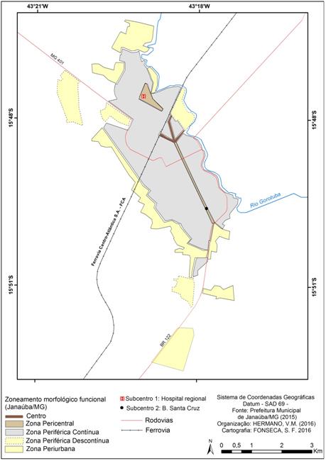 Zoneamento morfológico funcional da cidade de Janaúba/MG