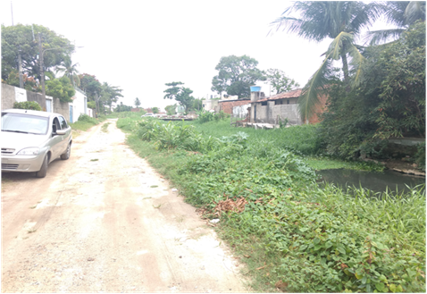 Ocupa&ccedil;&atilde;o dos terra&ccedil;os e leitos fluviais (canal dos Bultrins, rua Dr. Manoel de Barro Lima, bairro dos Bultrins, Olinda-PE)