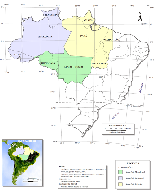 Amaz&ocirc;nia Legal - Localiza&ccedil;&atilde;o geogr&aacute;fica
