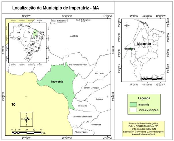 Imperatriz- MA &ndash; Localiza&ccedil;&atilde;o geogr&aacute;fica no estado do Maranh&atilde;o