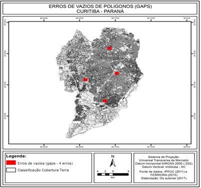 Mapa da análise topológica must not have gaps - vazios entre os polígonos