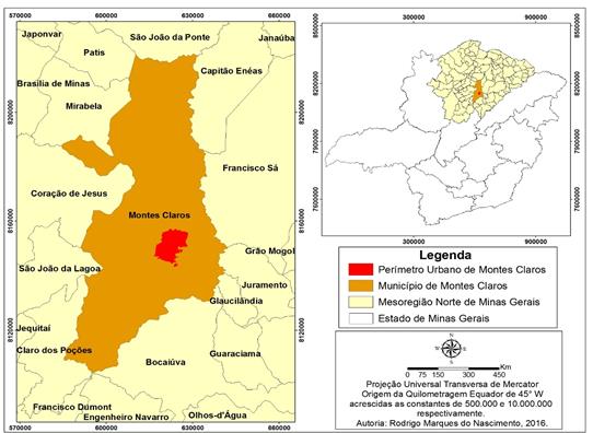 Localização da Cidade de Montes Claros/ MG