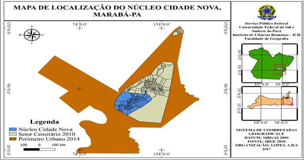 Localiza&ccedil;&atilde;o do n&uacute;cleo Cidade Nova, Marab&aacute;