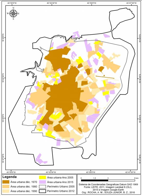 Expansão Urbana de Montes Claros de 1970 a  2015