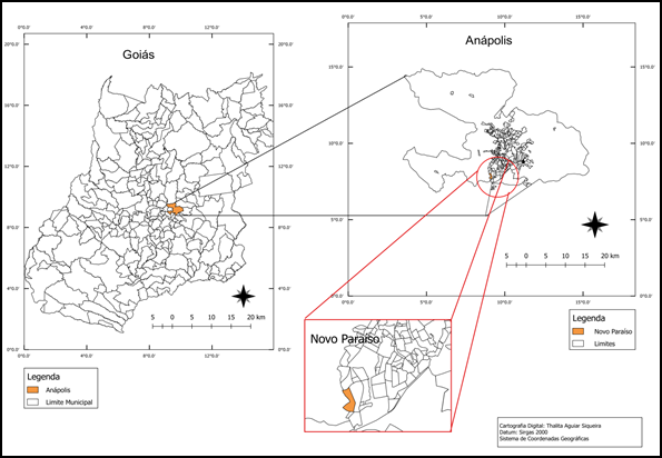 Mapa de Localizao do bairro Novo Paraiso em Anpolis – GO (2018)