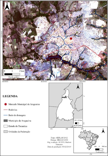 Localiza&ccedil;&atilde;o do Mercado Municipal de Aragua&iacute;na/TO