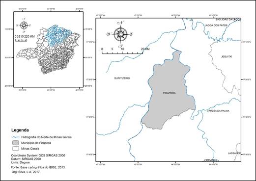Localiza&ccedil;&atilde;o geogr&aacute;fica do munic&iacute;pio de Pirapora-MG