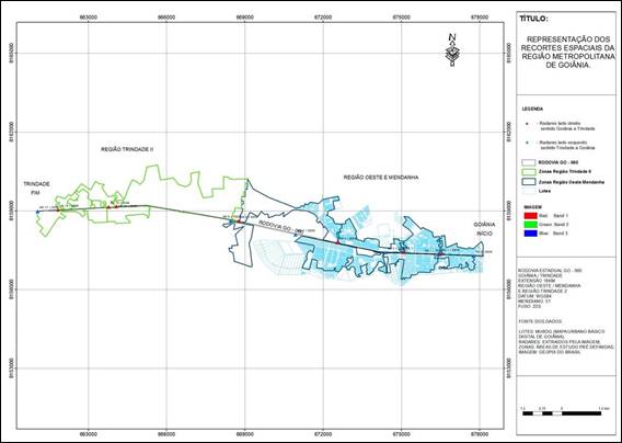 Recortes espaciais dos Munic&iacute;pios de Goi&acirc;nia e Trindade no entorno da Rodovia GO-060 &ndash; Ano 2018