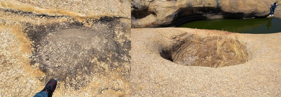 As imagens representam bacias de dissolu&ccedil;&atilde;o, sendo a do lado esquerdo representativa do est&aacute;gio inicial do processo de forma&ccedil;&atilde;o das bacias