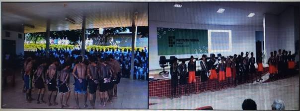 Apresenta&ccedil;&atilde;o cultural dos alunos Xakriab&aacute; no IF Goiano