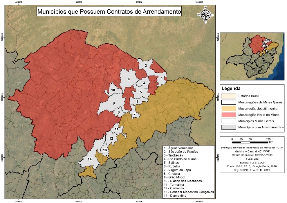 Munic&iacute;pios que possuem contratos de arrendamento