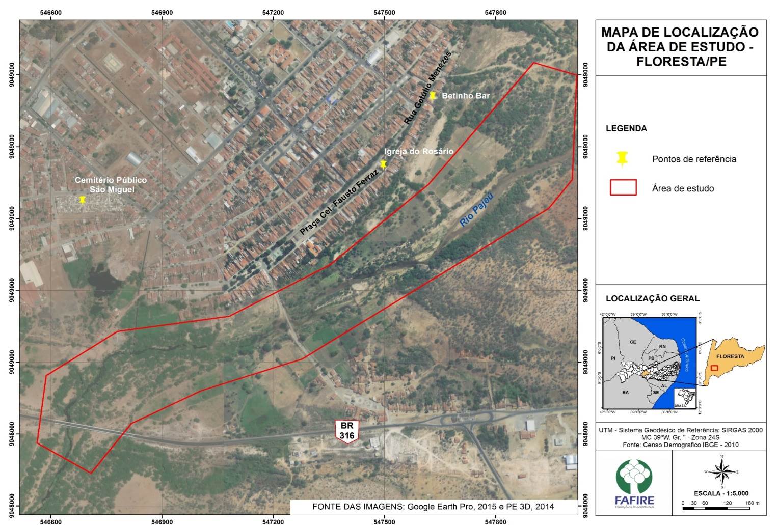 Mapa de localiza&ccedil;&atilde;o da &aacute;rea de estudo