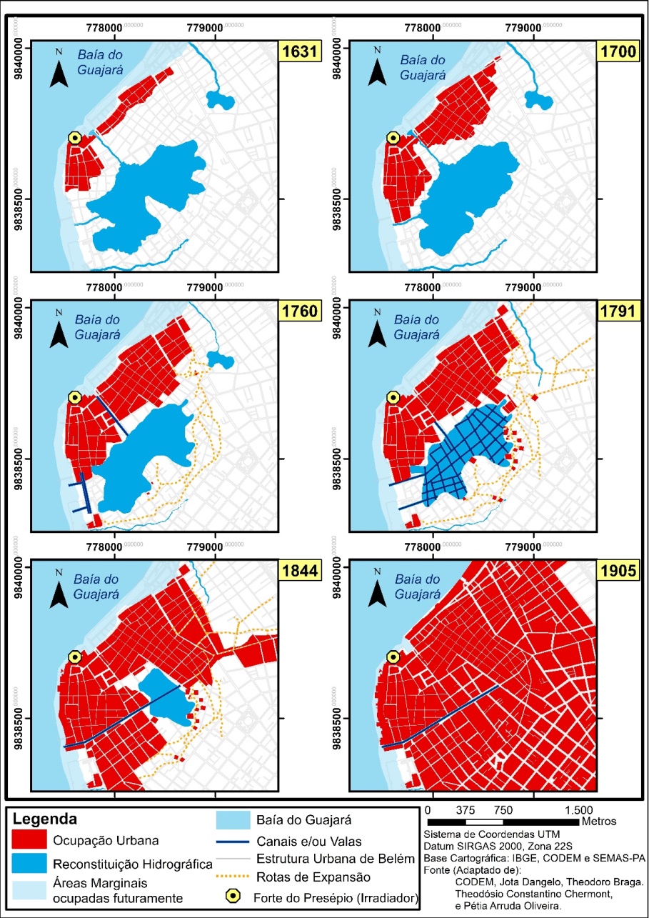 Mapa da Reconstituição da ocupação urbana do Alagado do Piry de Jussara