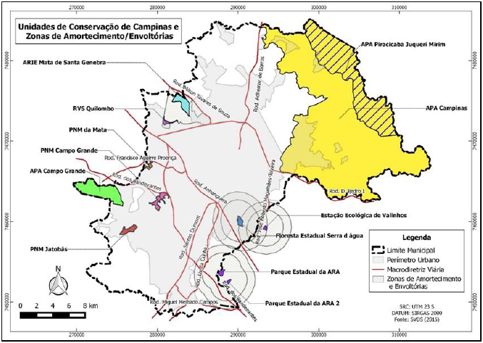 Unidades de conservao do Municpio de Campinas (SP).
