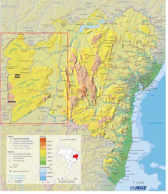 Características fisiográficas do estado da Bahia com destaque para a região oeste