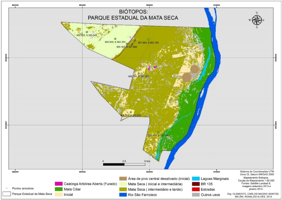 As Fitofisionomias/Bi&oacute;topos do Parque Estadual da Mata Seca