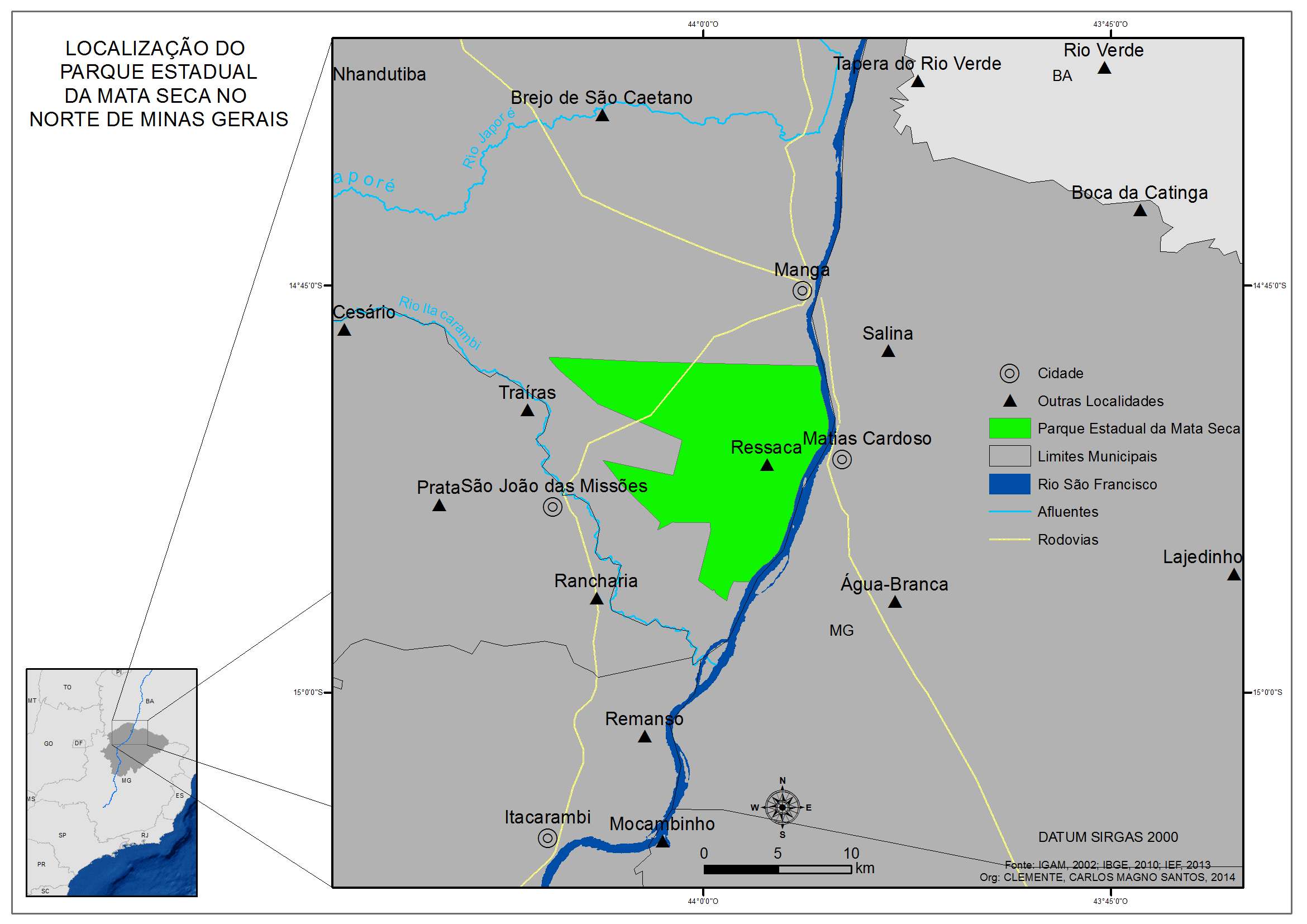 Localiza&ccedil;&atilde;o do Parque Estadual da Mata Seca