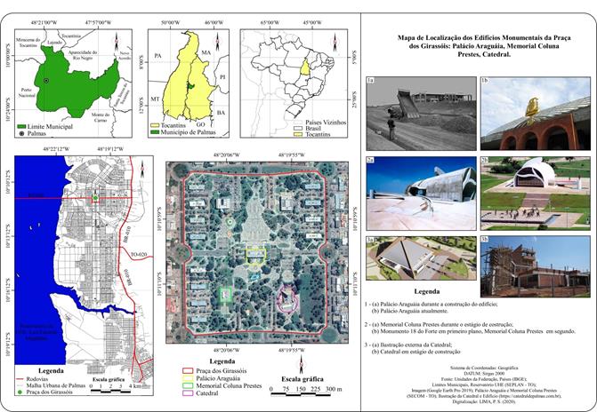 Palmas: localizao dos principais edifcios monumentais na Praa dos Girassis
