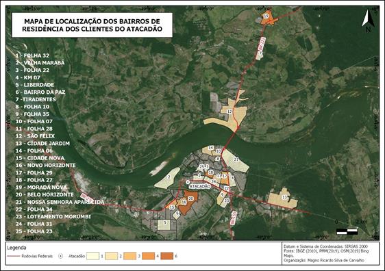 Local de resid�ncia dos clientes Atacad�o (2019)