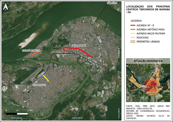 Principais centros terci�rios de Marab� (PA)