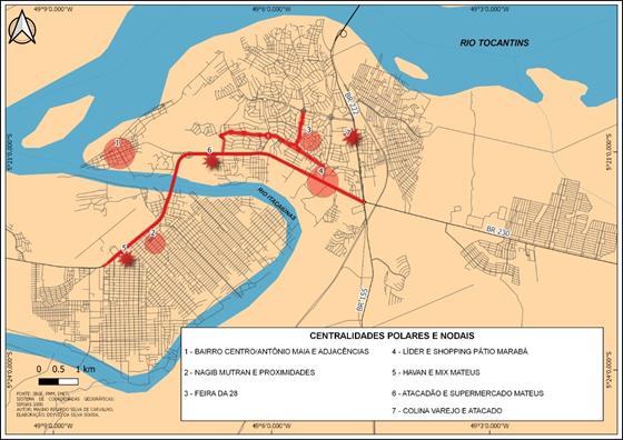 Novo mapa das centralidades em Marab� &ndash; PA, 2019