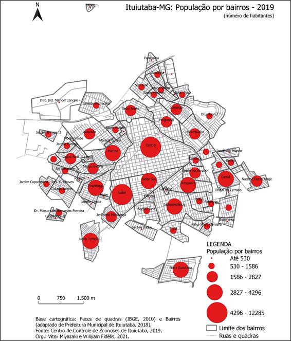 Ituiutaba: popula��o por bairros - 2019