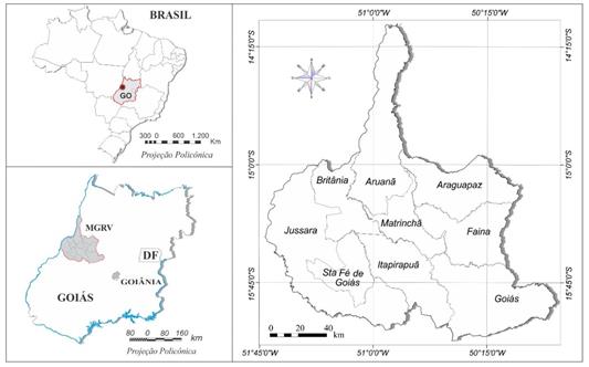Mapa de localiza��o da Microrregi�o Geogr�fica Rio Vermelho &ndash; GO