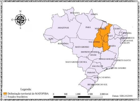 Localização do Matopiba no Brasil