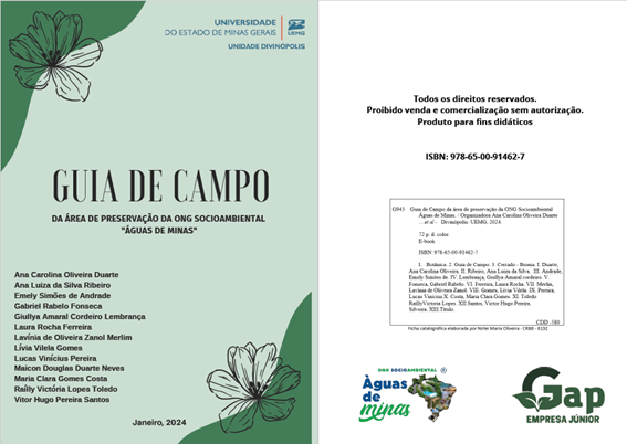 P�ginas do Guia de campo das esp�cies presentes na �rea