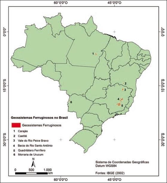 Principais Geossistemas ferruginosos do Brasil