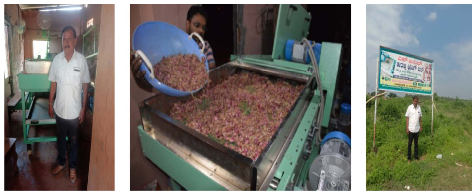 ICAR-IIHR onion detopping machine installed at Nagamangala as entreprise