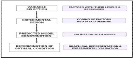 Step-wise procedure adopted for response surface methodology analysis