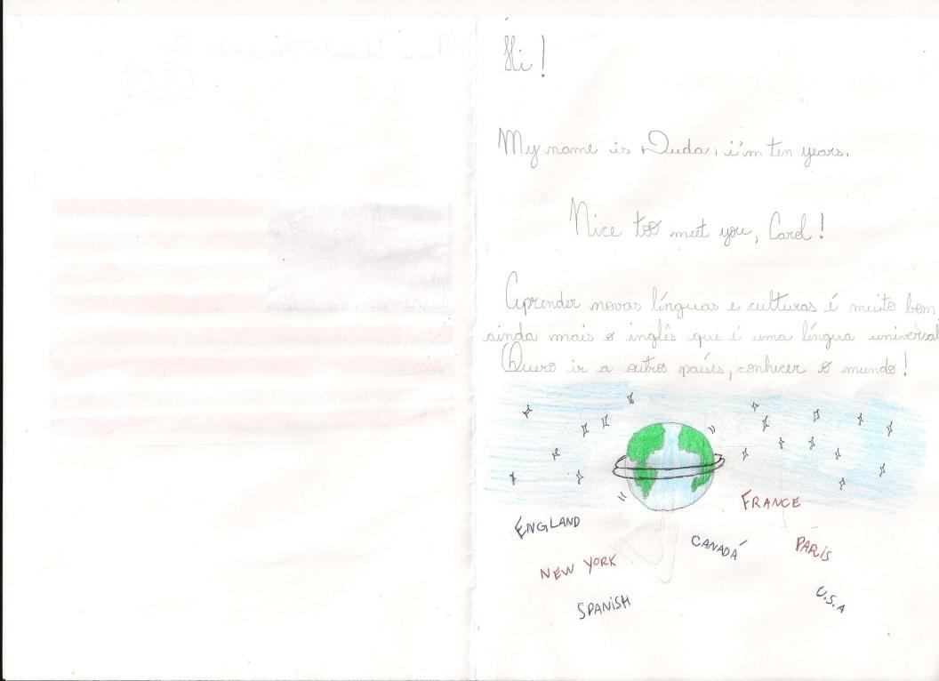 escritos e desenhos das crianças participantes da pesquisa.