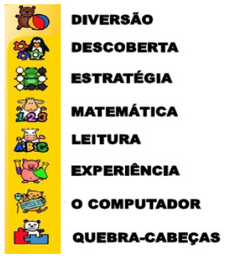 Categorias do Software Livre Gcompris.