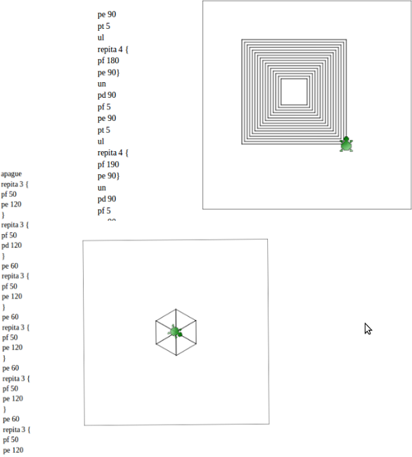 Atividade com o Software Kturtle desenvolvida por um estudante.