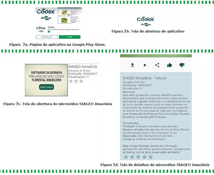Telas do aplicativo Cdex.