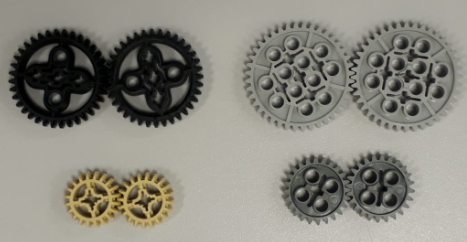 Modelos de intera&ccedil;&otilde;es entre engrenagens, KIT LEGO&reg;.