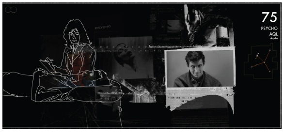 Personagem Norman Bates, interpretada por Anthony Perkins no filme Psycho (1960).