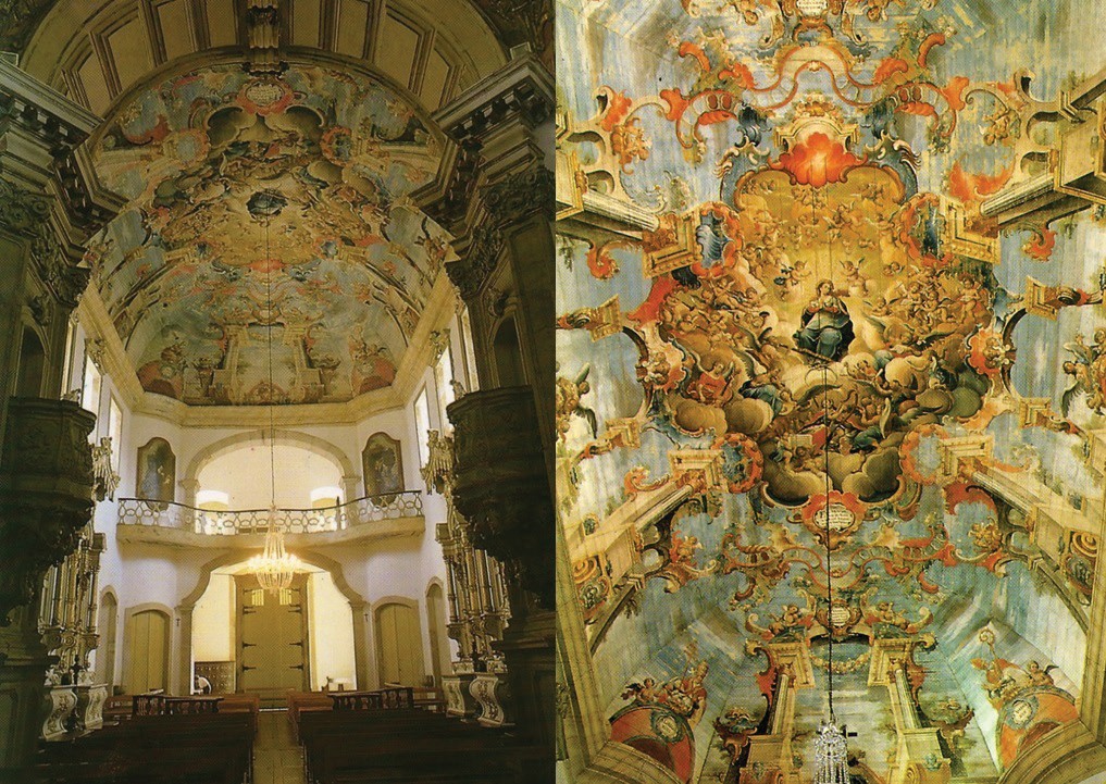 Interior y vista del techo de la Iglesia de la Tercera Orden de los Penitentes de San Francisco. Ouro Preto.