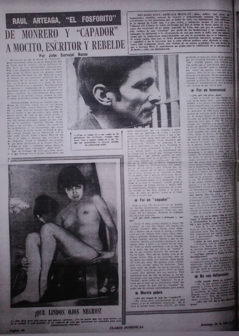 Una muestra de los reportajes dominicales de John Carvajal y de la &ldquo;modelo del d&iacute;a&rdquo;. Clar&iacute;n, 26 de julio de 1970.