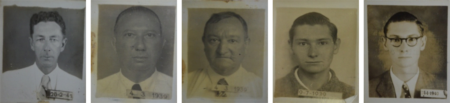 1. Ernestides Lopes, 2. Jo&atilde;o Neugebauer, 3. Alberto Albertiny, 4. Guido Albertini (1939) e 5. Guido Albertini (1940).