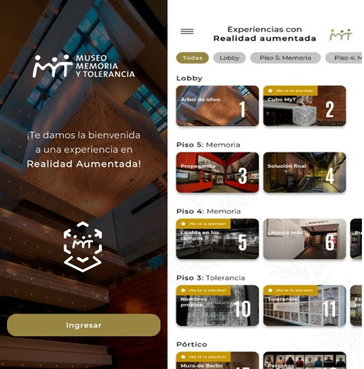 Im�genes de la APP Museo &lsquo;Memoria y Tolerancia&rsquo;, M�xico.