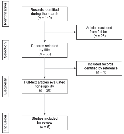 Flow chart for the search, identification and selection of studies.