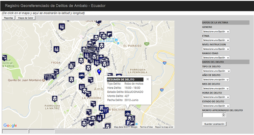 Interfaz del Prototipo de Sistema de Gesti�n de Delitos