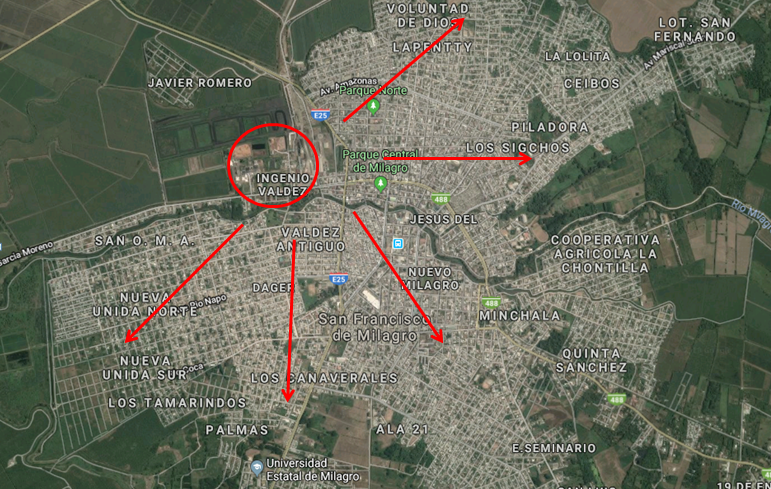 Localización geográfica de Milagro.