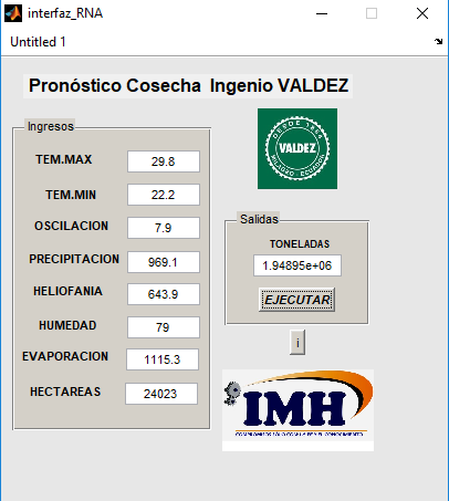 Interfaz Red Neuronal “AGRICOLANETWORK”.