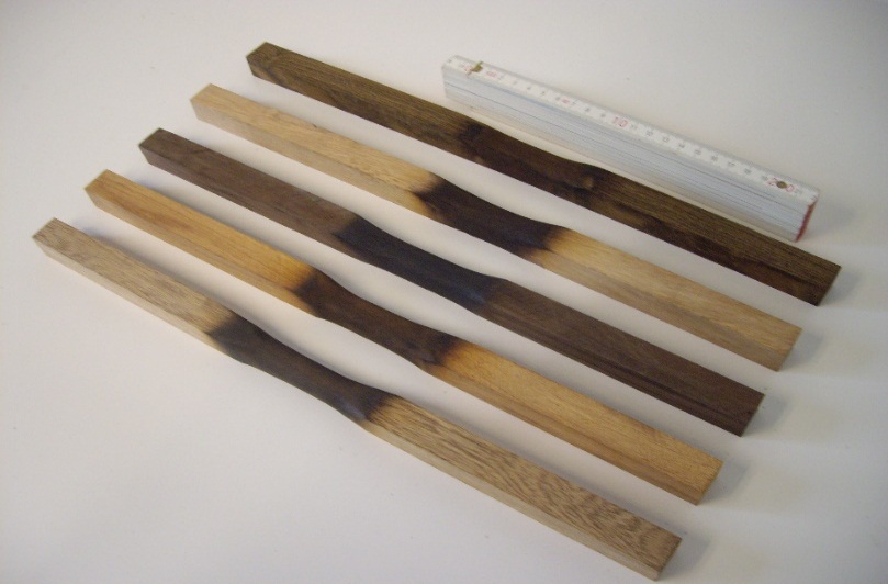 Probetas despu&eacute;s del tratamiento. Los n&uacute;meros de las probetas corresponden a la numeraci&oacute;n de las que aparecen en la Tabla 1.