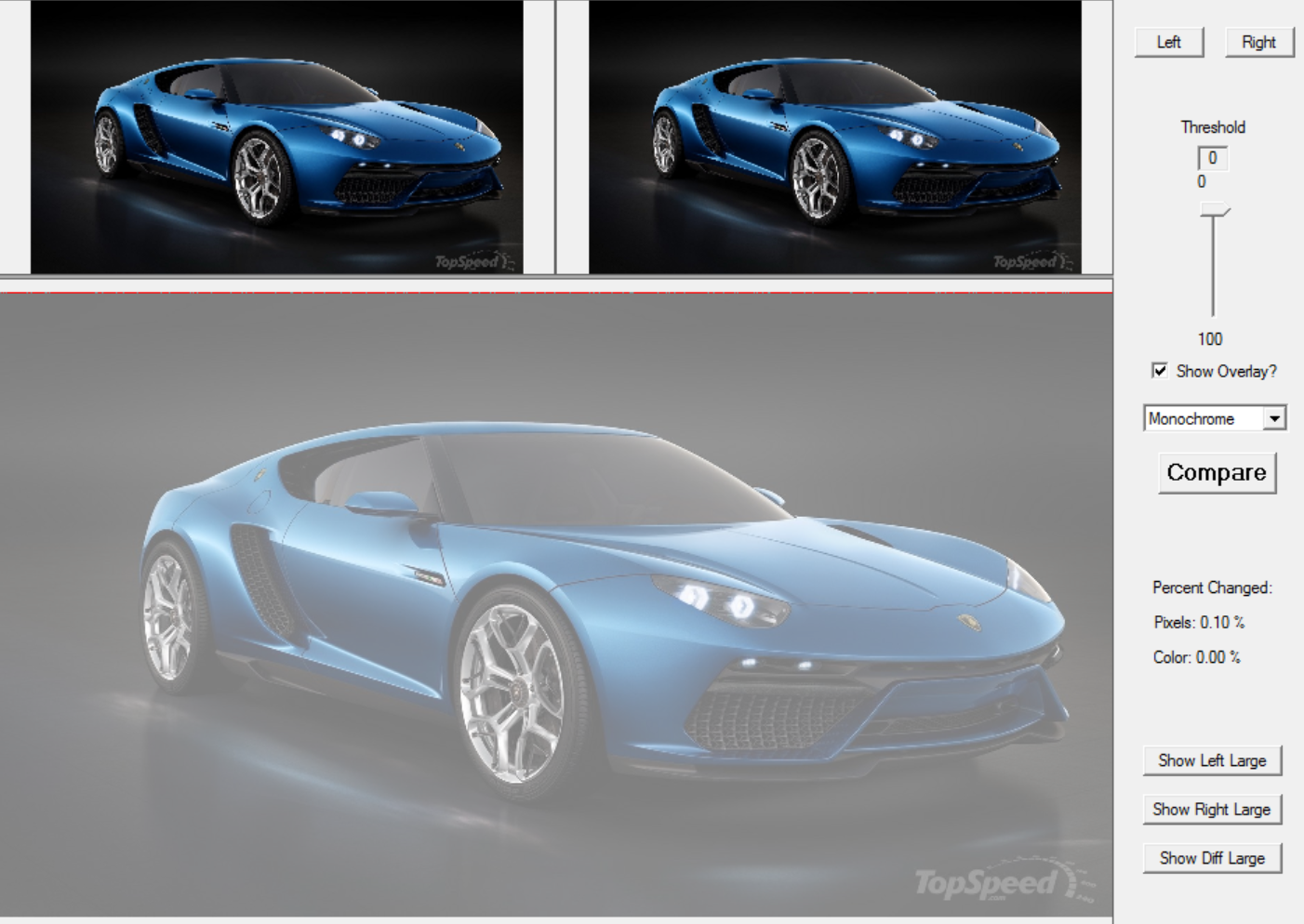 Diferencia en los pixeles entre las im&aacute;genes comparadas