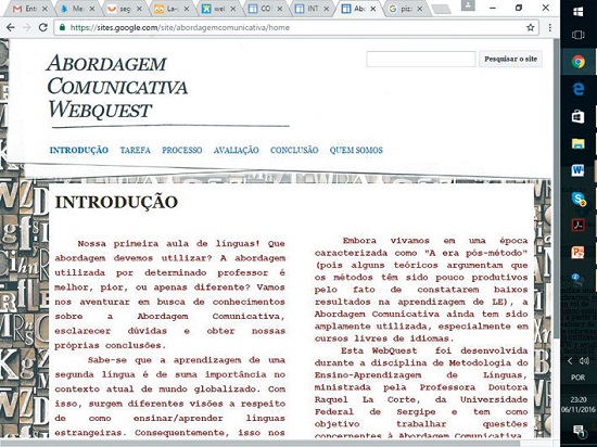 PrintScreen de tela da internet – Abordagem Comunicativa: Introdução